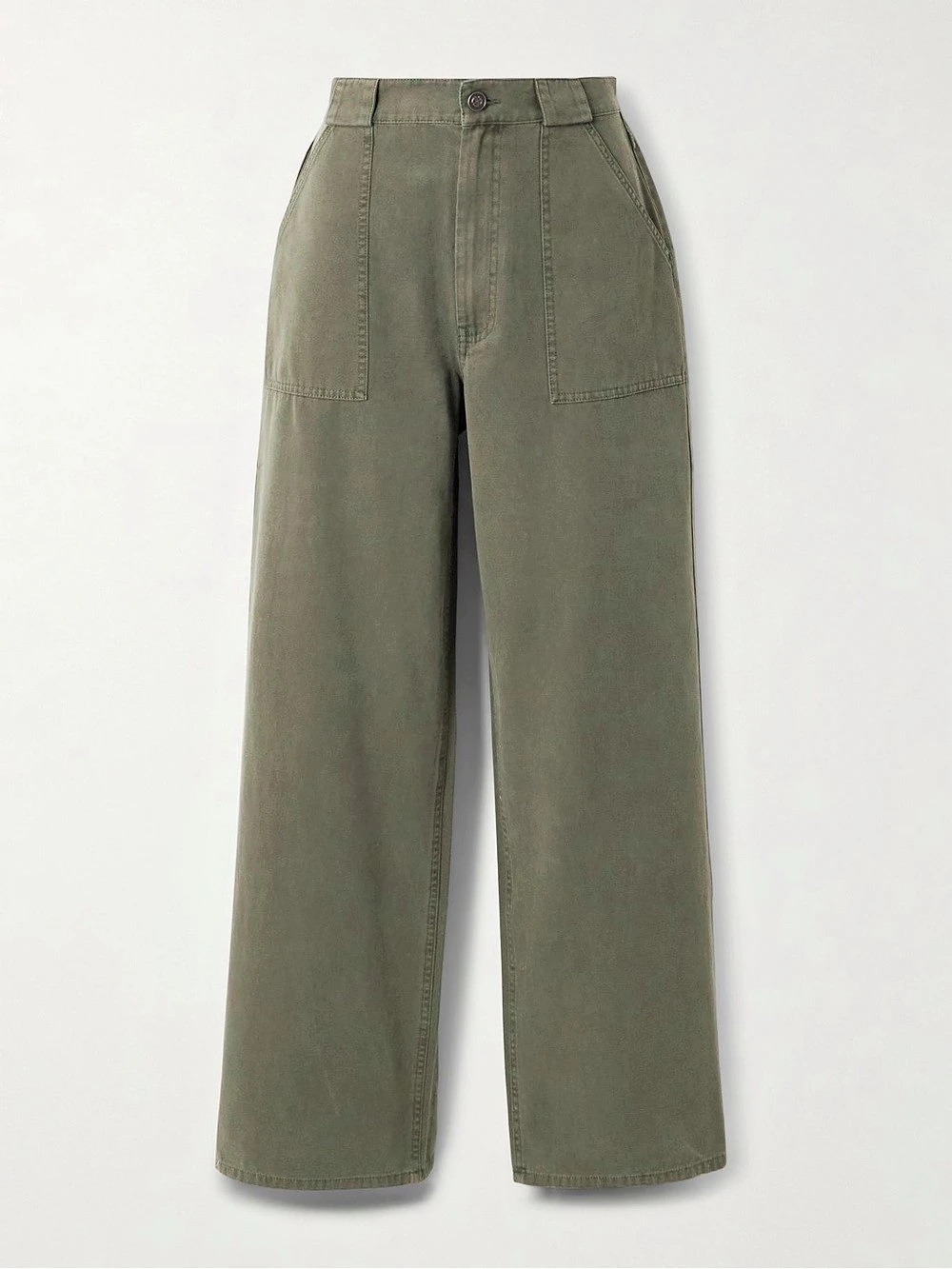 ANINE BING Grayson cropped cotton-canvas wide-leg pants Wide Leg Cotton Pants - Picture 3 of 6